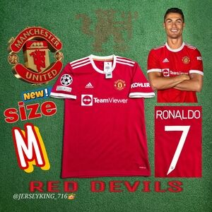 Adidas Manchester United Cristiano Ronaldo #7 2021/2022 Home Red Jersey New M